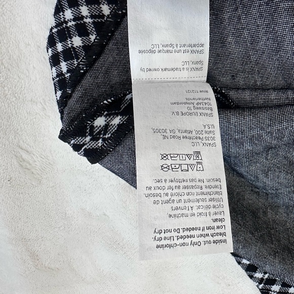 SPANX Jacquard Ponte Plaid Black White Mini Dress Size 1X Long Sleeve EUC - Picture 12 of 13